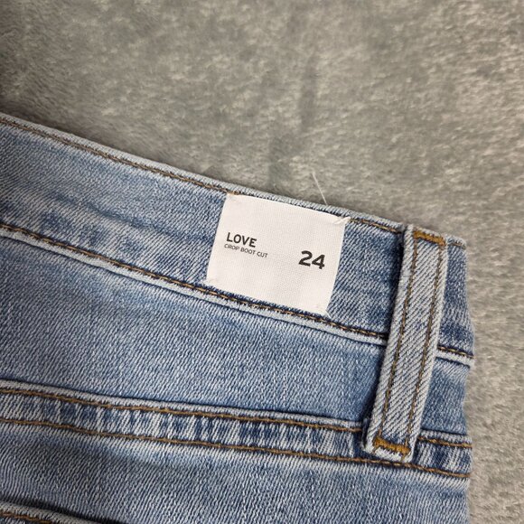 Hudson Jeans Womens 24 Blue Love Crop Bootcut Raw Hem Stretch Preppy Denim NEW - Picture 4 of 10